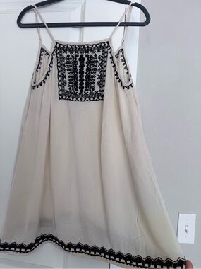 Stella Laguna Beach Cream shirt with Brown Embroidery Open back